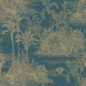 DUTCH WALLCOVERINGS Tapeta Tropical, ciemnoniebiesko-złota