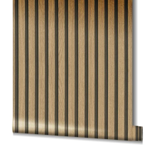 Noordwand Tapeta Botanica Wooden Slats, brązowo-dębowa