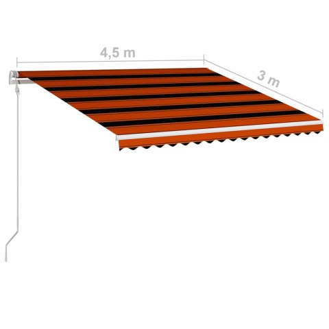 Markiza automatyczna, 450 x 300 cm, pomarańczowo-brązowa