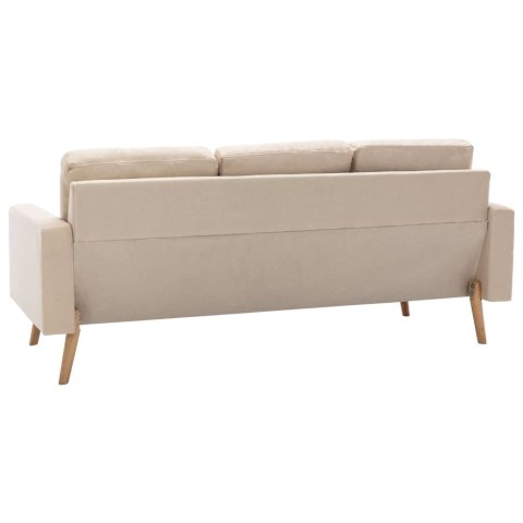 3-osobowa sofa, kremowa, tapicerowana tkaniną