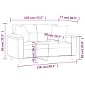 2-osobowa sofa z poduszkami, czarna, 120 cm, sztuczna skóra