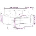 2-osobowa sofa z poduszkami, czarna, 140 cm, sztuczna skóra