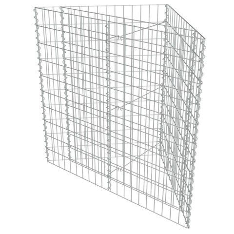 Podwyższona donica gabionowa, galwanizowana stal, 75x75x50 cm