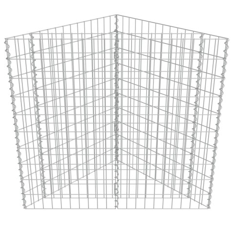 Podwyższona donica gabionowa, galwanizowana stal, 75x75x50 cm