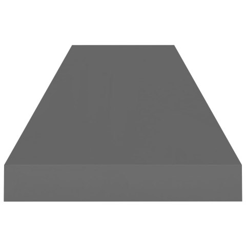 Półka ścienna, wysoki połysk, szare, 90x23,5x3,8 cm, MDF
