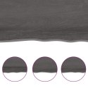 Półka, ciemnobrązowa, 60x20x6 cm, wykończone lite drewno dębowe