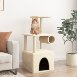 Drapak dla kota, z sizalowymi słupkami, kremowy, 109,5 cm