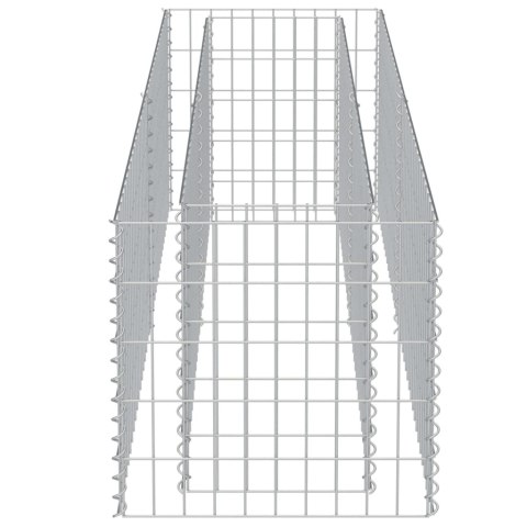 Podwyższona donica gabionowa, galwanizowana stal, 180x50x50 cm