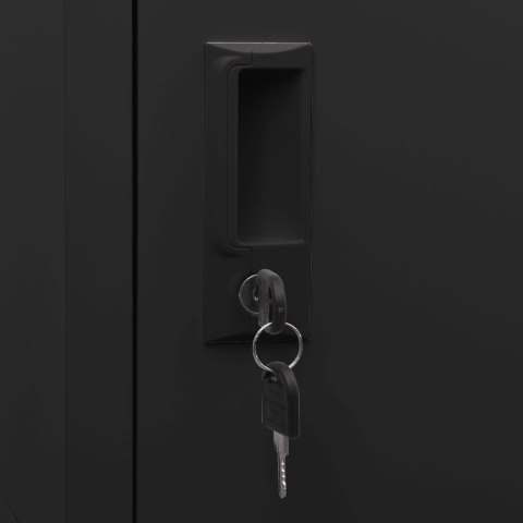 Szafka zamykana na klucz, czarna, 38x40x180 cm, stalowa