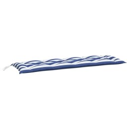 Poduszka na ławkę, biało-niebieskie paski, 150x50x7 cm, tkanina