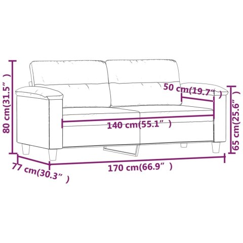 2-osobowa sofa, czarna, 140 cm, sztuczna skóra