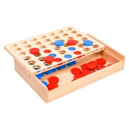 Gra zręcznościowa 4 w rzędzie, 24x15x4 cm, lite drewno