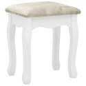 Toaletka ze stołkiem, biała, 75x69x140 cm, drewno paulowni