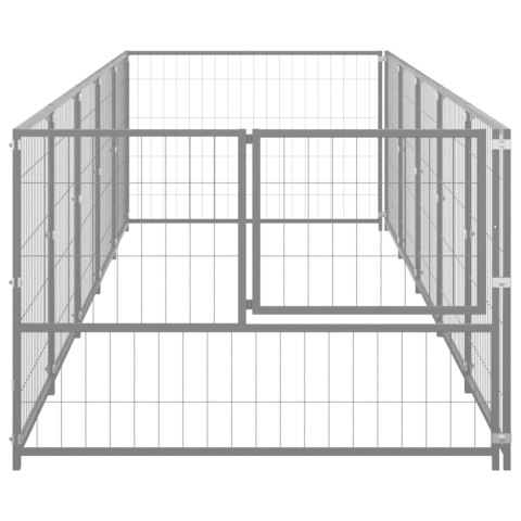 Kojec dla psa, srebrny, 5 m², stalowy