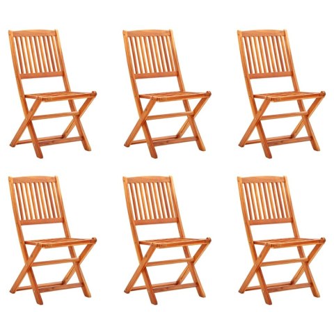 Składane krzesła ogrodowe, 6 szt., lite drewno eukaliptusowe