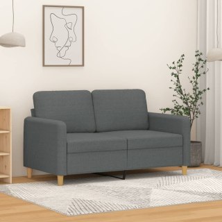 Sofa 2-osobowa, ciemnoszara, 120 cm, tapicerowana tkaniną