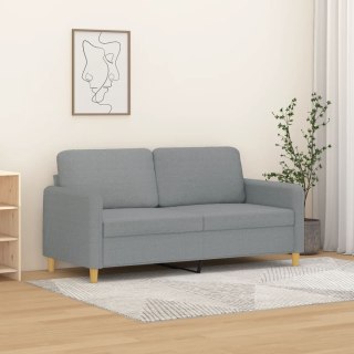 Sofa 2-osobowa, jasnoszara, 140 cm, tapicerowana tkaniną