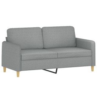 Sofa 2-osobowa, jasnoszara, 140 cm, tapicerowana tkaniną