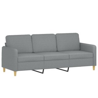 Sofa 3-osobowa, jasnoszara, 180 cm, tapicerowana tkaniną