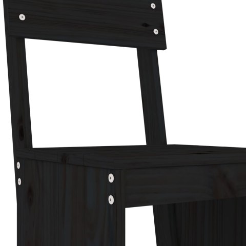 Stołki barowe, 2 szt., czarne, 40x48,5x115,5 cm, drewno sosnowe