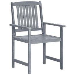 Krzesła ogrodowe, 8 szt., lite drewno akacjowe, szare