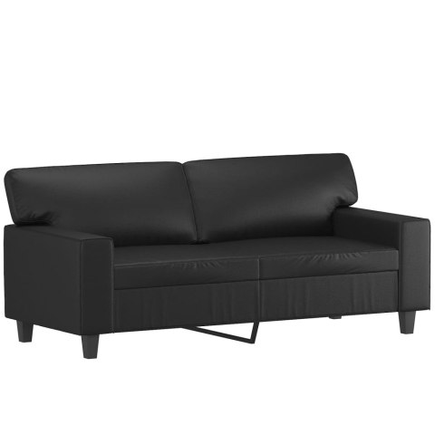 2-osobowa sofa, czarna, 140 cm, sztuczna skóra