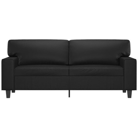 2-osobowa sofa, czarna, 140 cm, sztuczna skóra