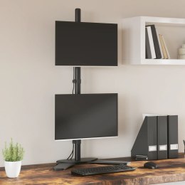 Stojak na dwa monitory, czarny, stalowy, VESA 75/100 mm
