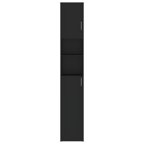 Szafka łazienkowa, czarna 32x25,5x190cm materiał drewnopochodny