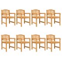 Krzesła ogrodowe, 8 szt., 58x59x88 cm, lite drewno tekowe