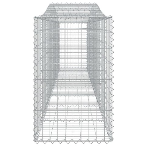 Kosze gabionowe, 7 szt, 400x50x80/100 cm, galwanizowane żelazo