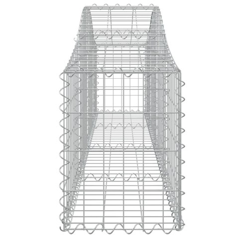 Kosze gabionowe, 3 szt, 200x30x40/60 cm, galwanizowane żelazo