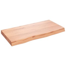 Blat do stołu, jasnobrązowy, 80x40x6 cm, lite drewno dębowe