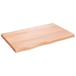 Blat do stołu, jasnobrązowy, 80x50x4 cm, lite drewno dębowe
