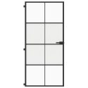 Drzwi wewnętrzne, czarne, 93x201,5 cm, szkło i aluminium