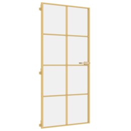 Drzwi wewnętrzne, złote, 93x201,5 cm, szkło i aluminium