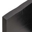 Półka, ciemnobrązowa, 60x10x4 cm, wykończone lite drewno dębowe