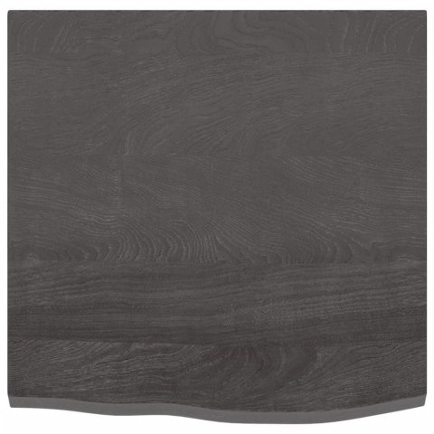 Półka, ciemnobrązowa, 60x60x2 cm, wykończone lite drewno dębowe