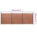 Zestaw paneli ogrodzeniowych, brązowy, 526x186 cm, WPC