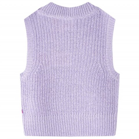 Swetrowa kamizelka dziecięca z dzianiny, kolor jasny liliowy, 128