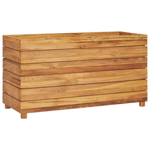 Podwyższona donica, 100x40x55 cm, lite drewno tekowe i stal