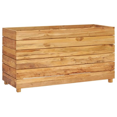Podwyższona donica, 100x40x55 cm, lite drewno tekowe i stal