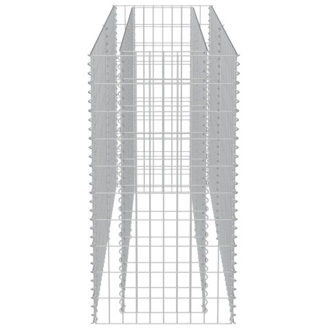 Podwyższona donica gabionowa, galwanizowana stal, 180x50x100 cm