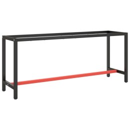 Rama do stołu roboczego, czerwono-czarna, 190x50x79 cm, metal