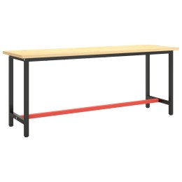Rama do stołu roboczego, czerwono-czarna, 190x50x79 cm, metal