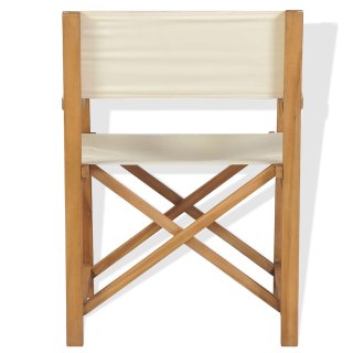 Składane krzesło reżyserskie, lite drewno tekowe