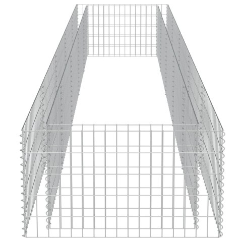 Podwyższona donica gabionowa, galwanizowana stal, 450x90x50 cm