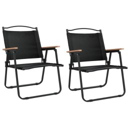 Krzesła turystyczne, 2 szt., czarne, 54x55x78cm, tkanina Oxford