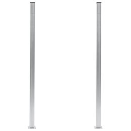 Słupki ogrodzeniowe, 2 szt., aluminium, 185 cm