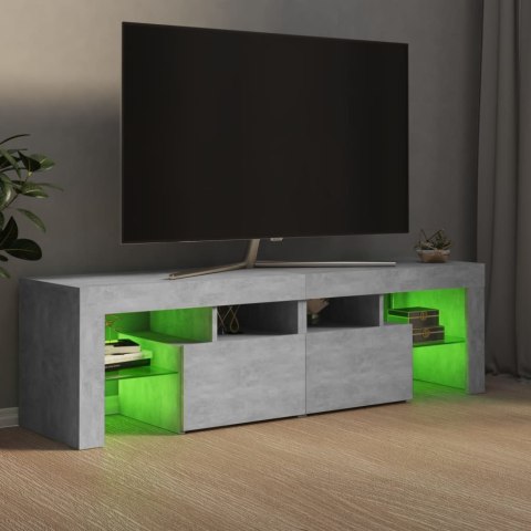 Szafka pod TV z oświetleniem LED, szarość betonu 140x36,5x40 cm